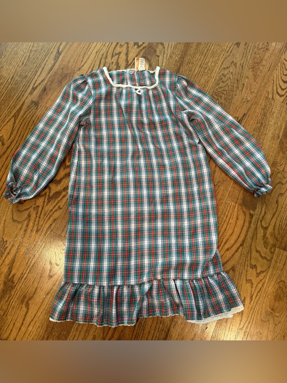 TBBC girl's Nottingham long-sleeve nightgown Prestonwood Plaid size 7 holiday